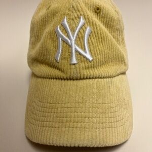NY Yankees Mustard Corduroy Baseball Cap